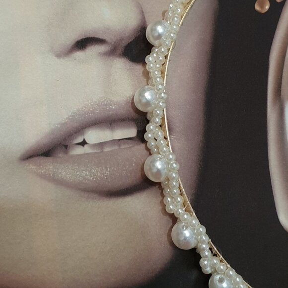 Fashion Faux Pearl Hair Band Women Girls Party Long Hair Accessory Jewelry - Picture 1 of 3